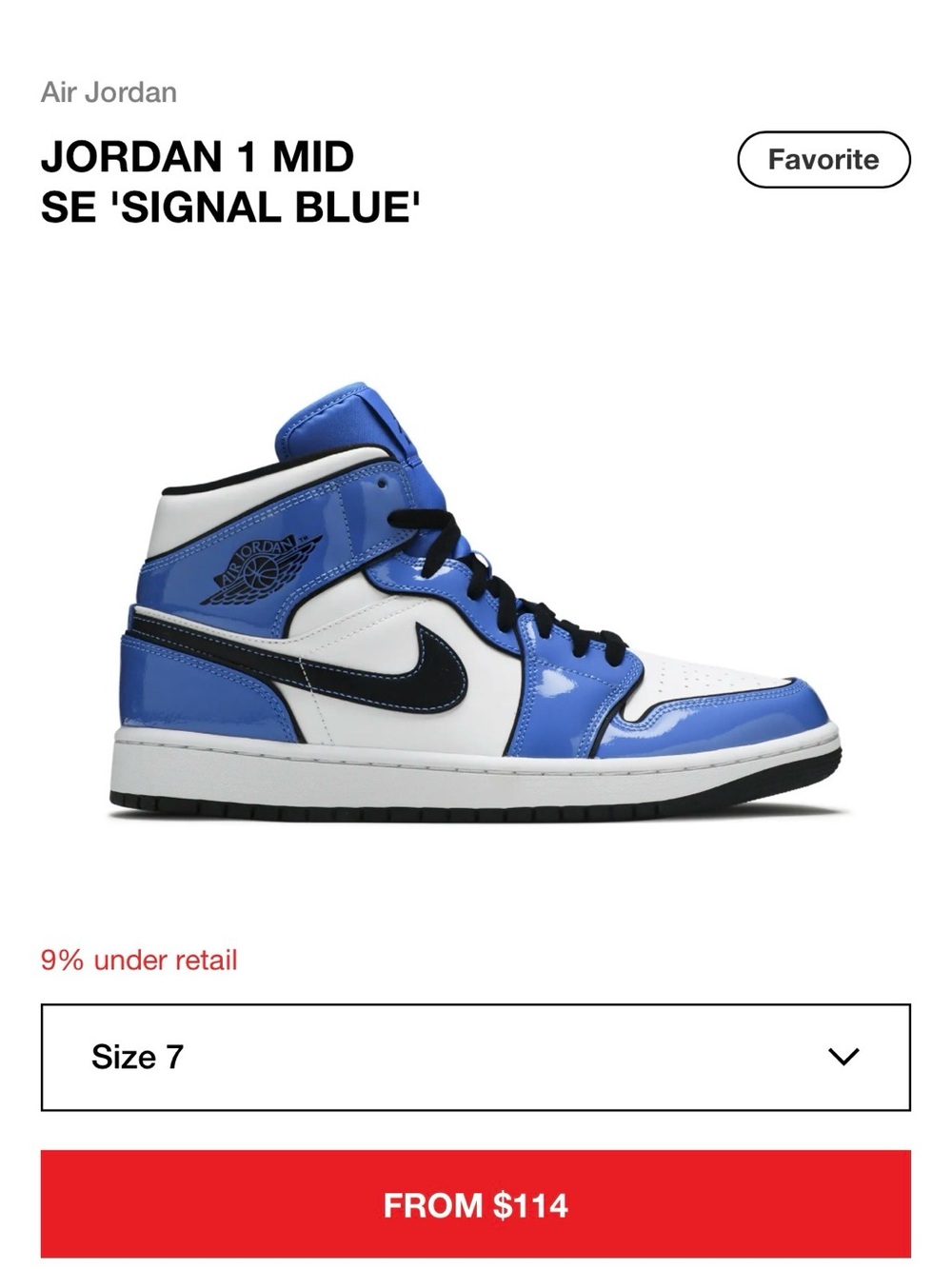 Nike Air Jordan 1 Mid White Signal Blue Black